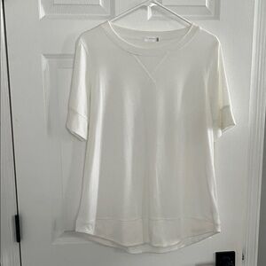 Women's Cream/Off White Short Sleeve Women's Tee - Size L